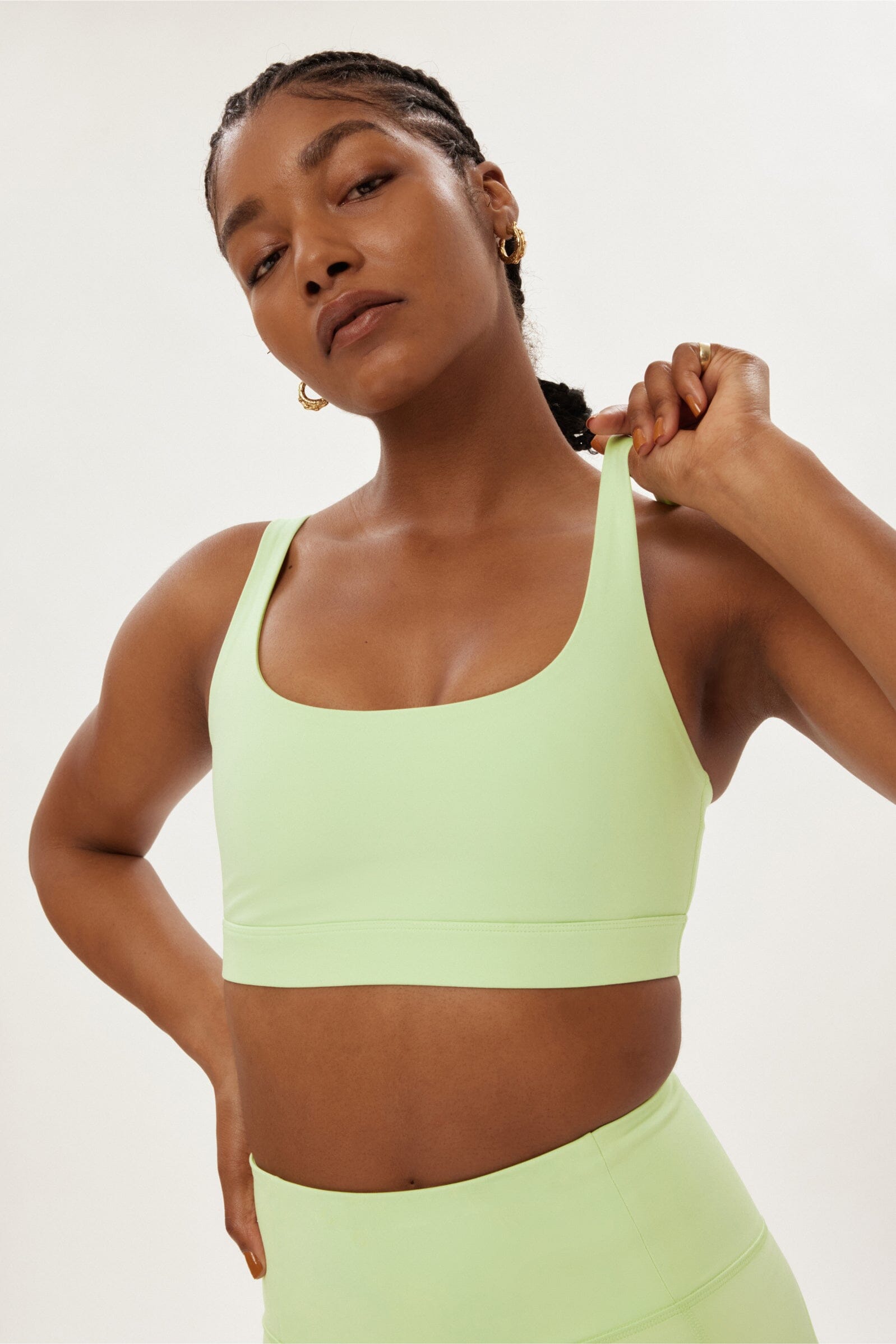 Green Dylan Sport Bra by Girlfriend Collective on Sale