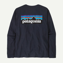 Patagonia M's Long-Sleeved P-6 Logo Responsibili-Tee® - Recycled Polyester New Navy Shirt