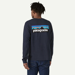 Patagonia M's Long-Sleeved P-6 Logo Responsibili-Tee® - Recycled Polyester New Navy Shirt