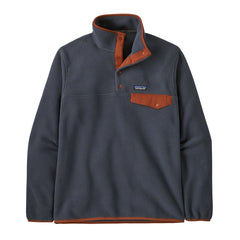 Patagonia M's LW Synch Snap-T Fleece Pullover - 100% Recycled Polyester Smolder Blue w Burnished Red Shirt