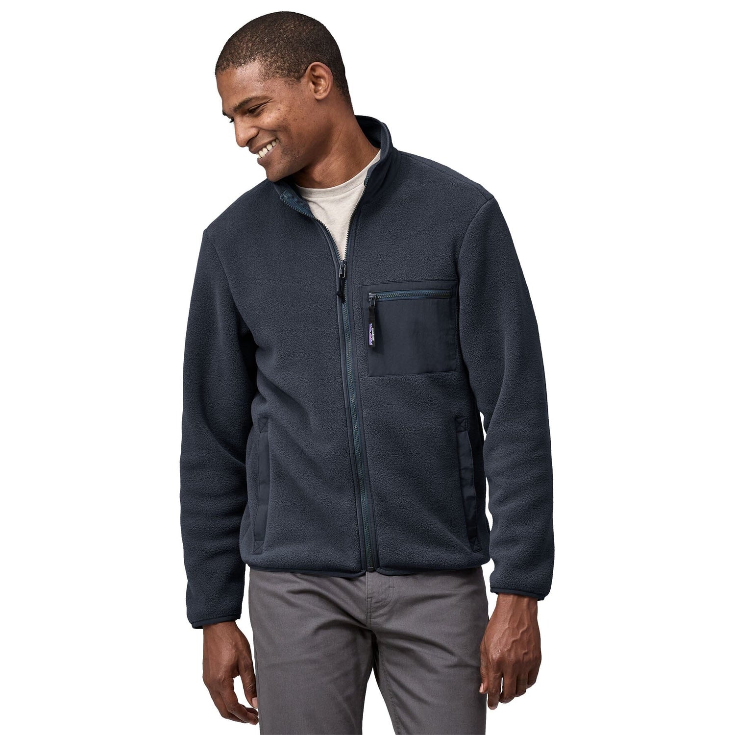 Patagonia M's Synchilla Fleece Jacket - 100% Recycled Polyester Smolder Blue Shirt