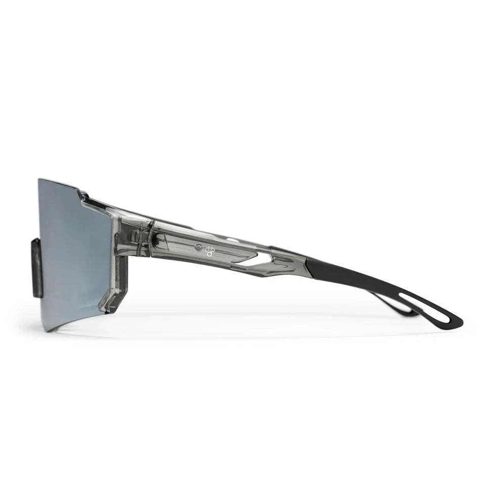 CHPO Siri Sunglasses - Recycled plastic Transparent Grey Silver Mirror Sunglasses