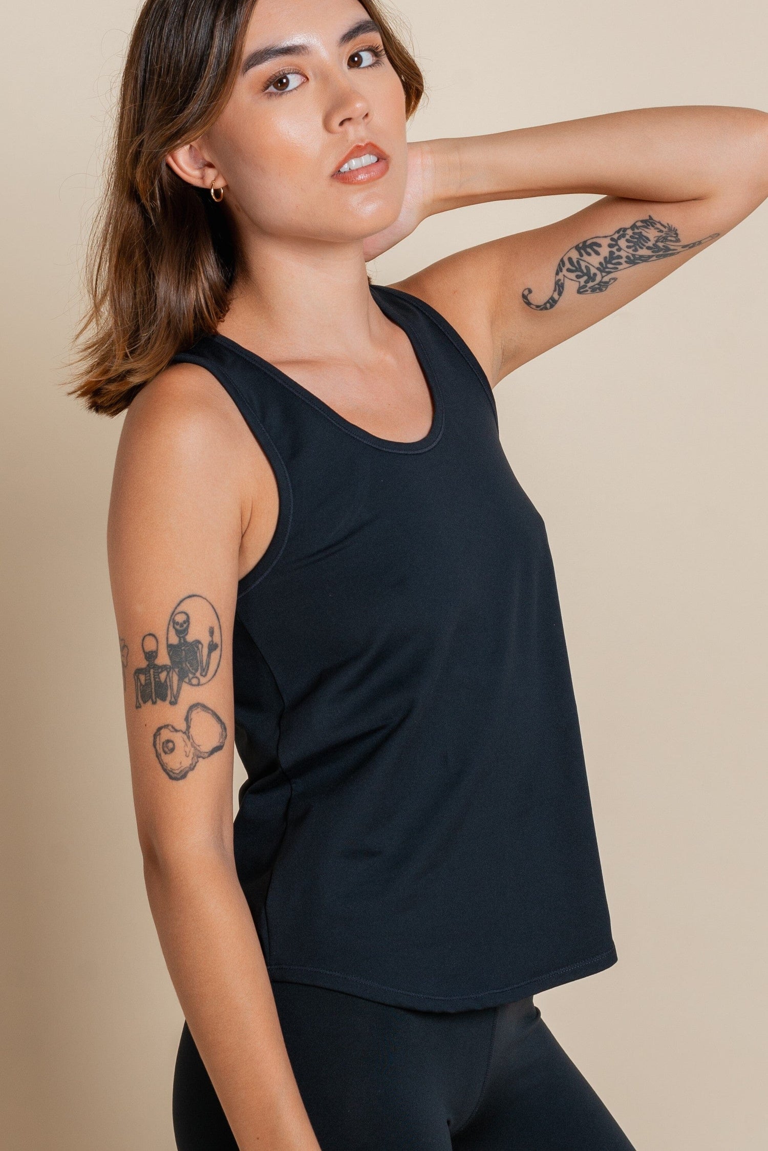 Girlfriend Collective Train Relaxed Tank - Made from Recycled PET Black Shirt