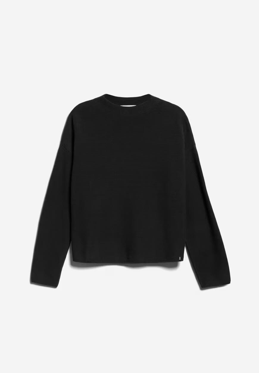 Armedangels W's Merinaa Sweater - Organic cotton Black Shirt