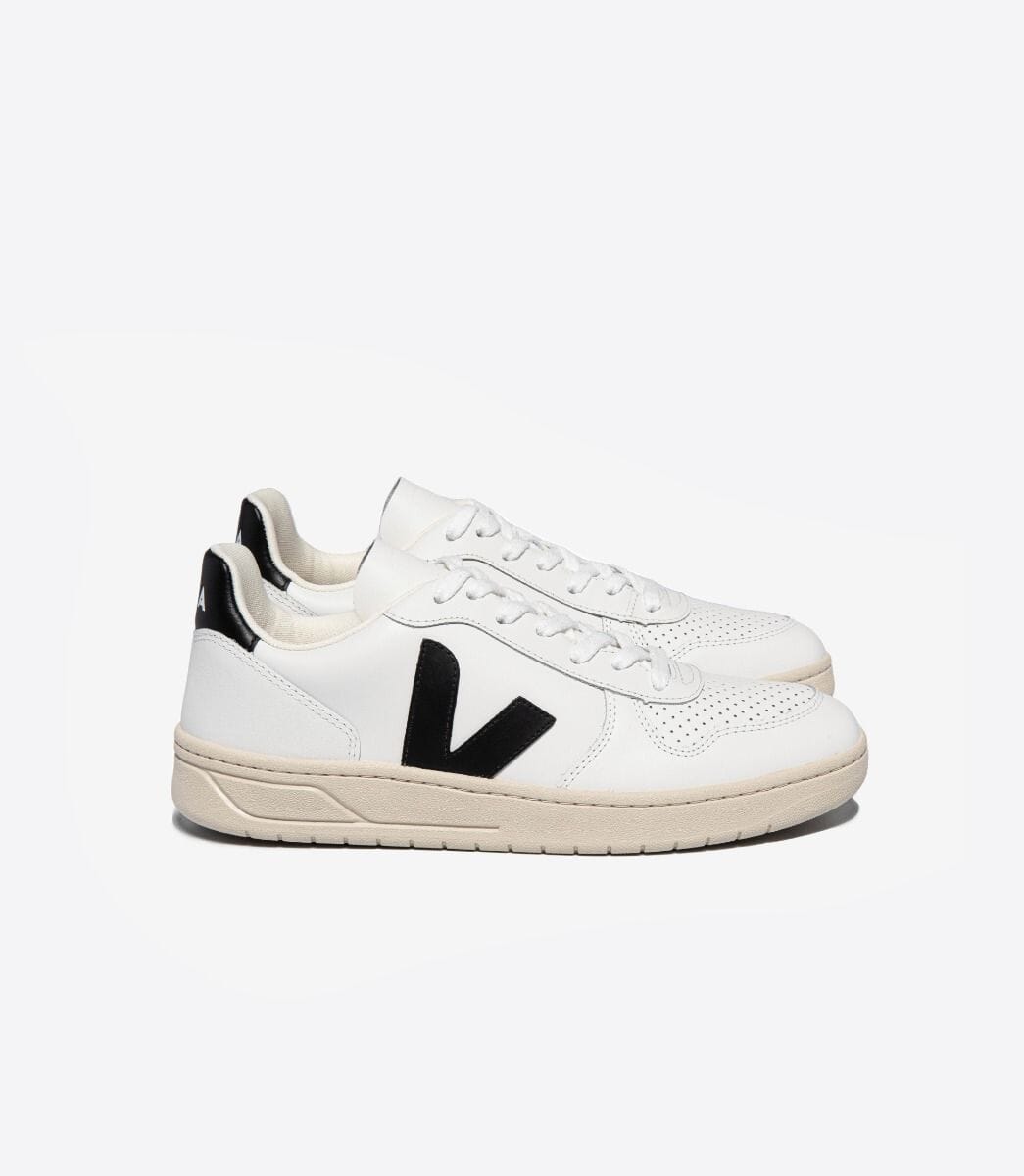 Veja W's V-10 Leather - Classical Sneakers White Black Shoes